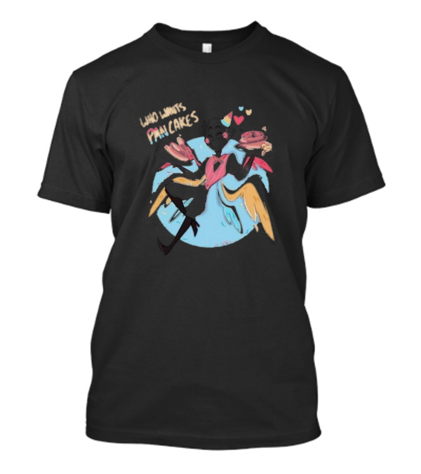 Who Wants Pancakes Pride Rainbow Heart Wings Colorful Character T-Shirt