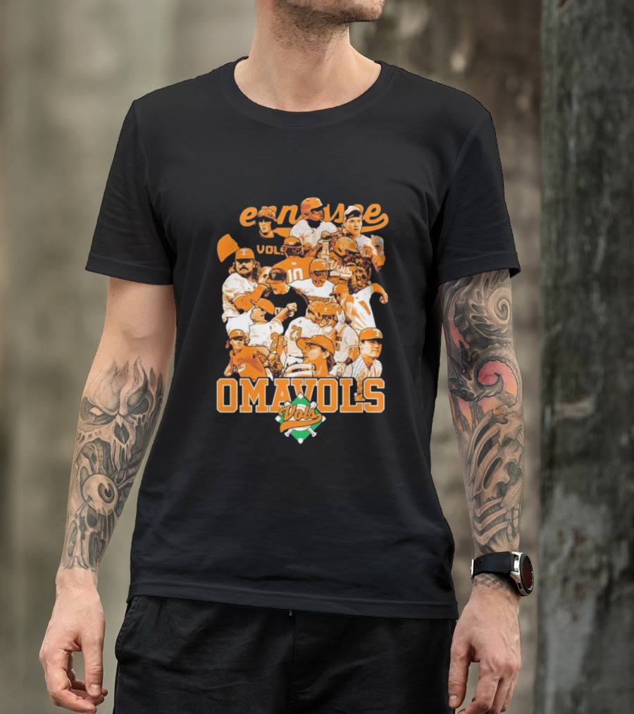 Tennessee Volunteers Omavols Baseball Players Collage T-Shirt
