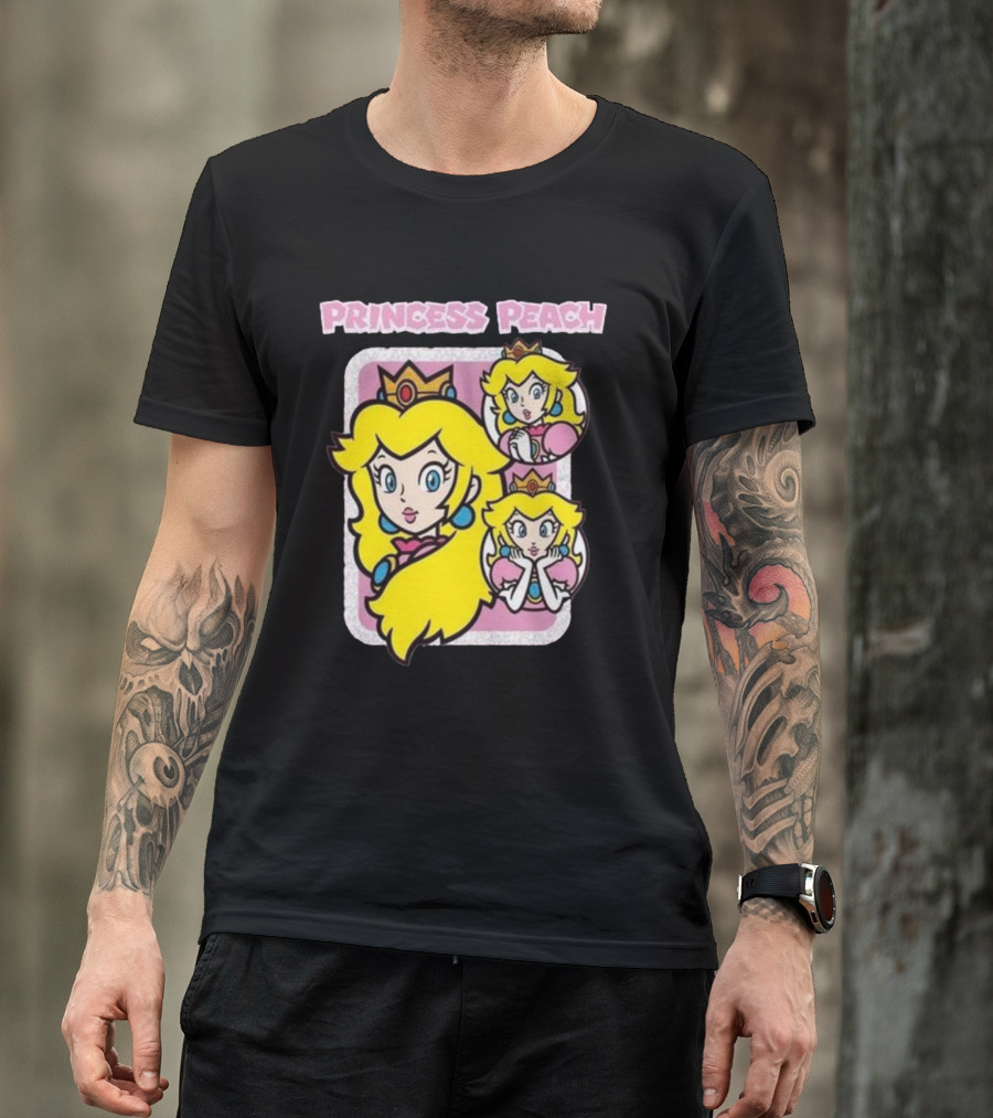 Princess Peach Glitter Super Mario T-Shirt