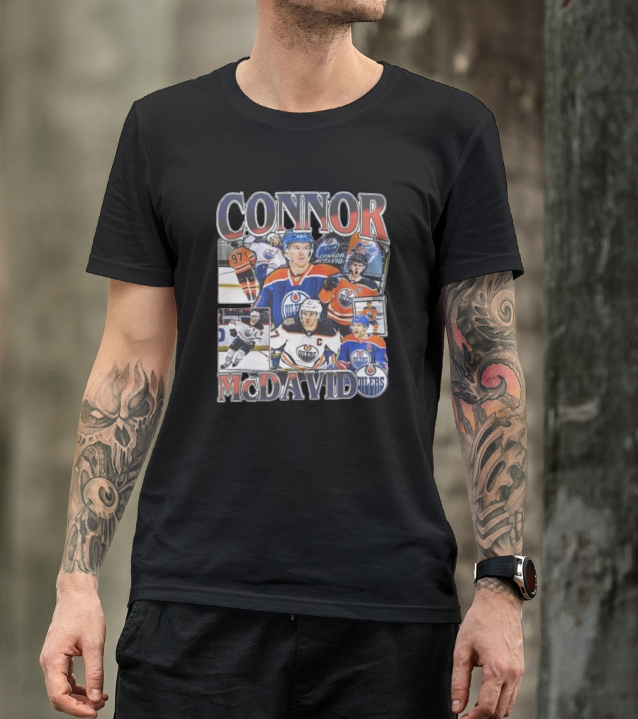 Connor McDavid Edmonton Oilers MVP Player 97 Hockey Images T-Shirt