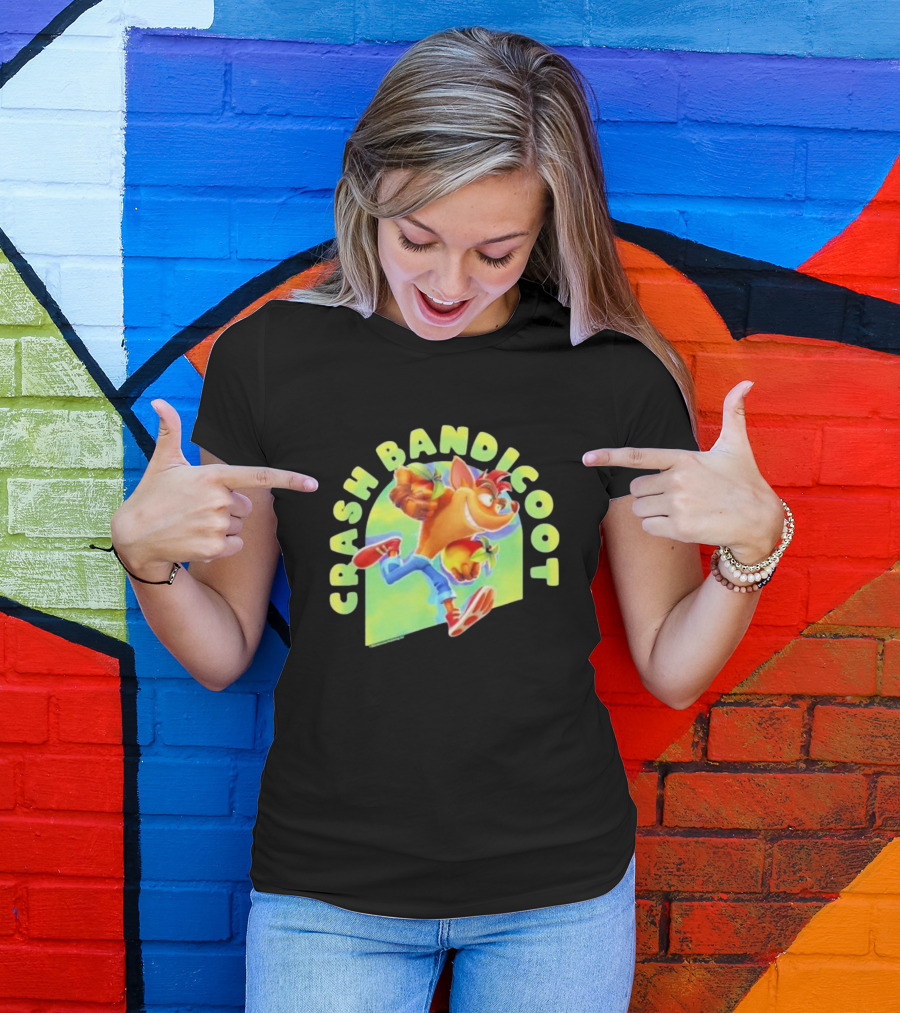 Crash Bandicoot Iconic Character Action Pose Rumble T-Shirt