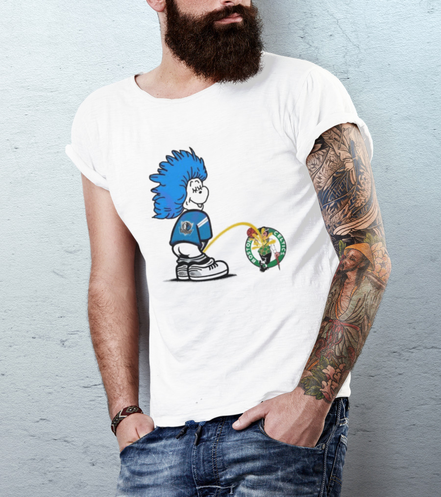 Dr Seuss Thing One Dallas Mavericks Urine On Boston Celtics T-Shirt