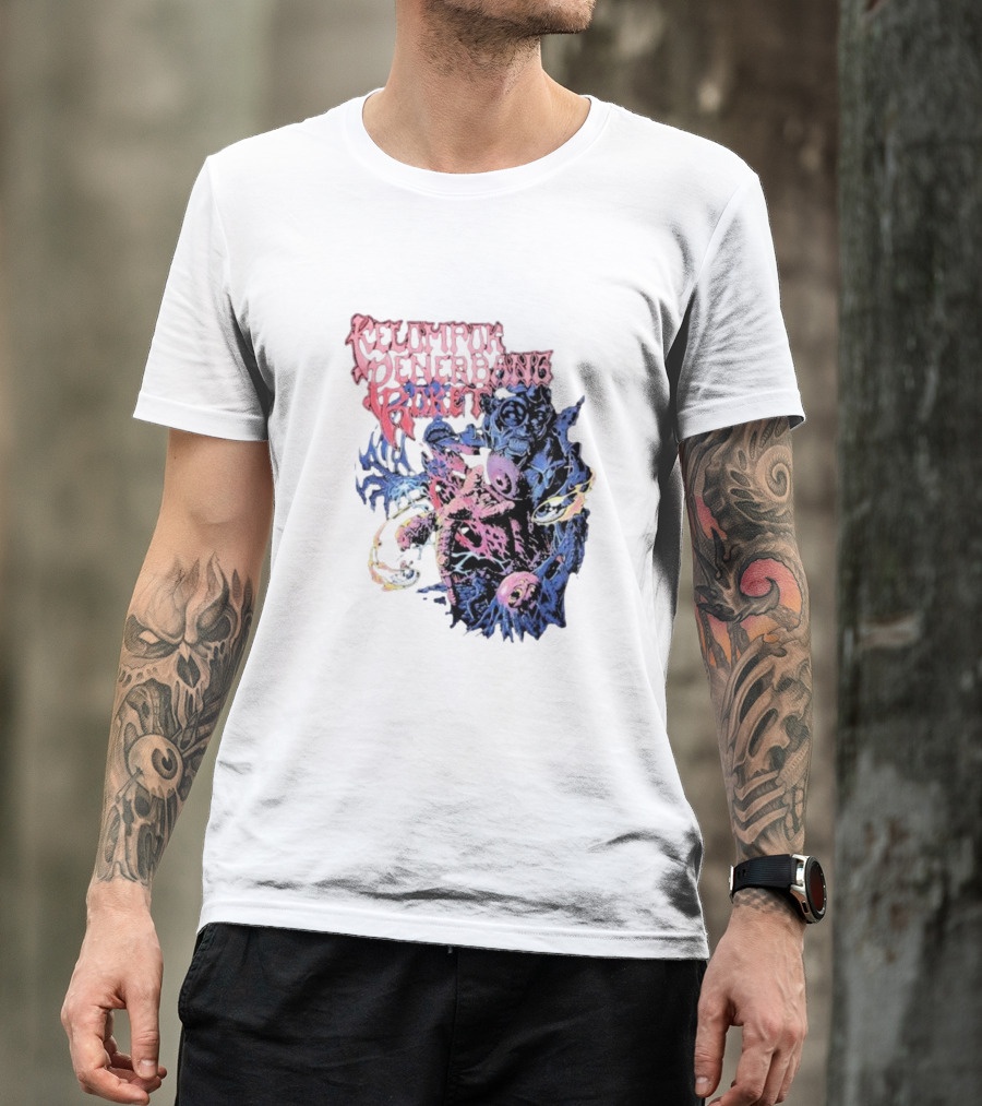 Kelompok Penerbang Roket Space Rage Psychedelic Monster T-Shirt