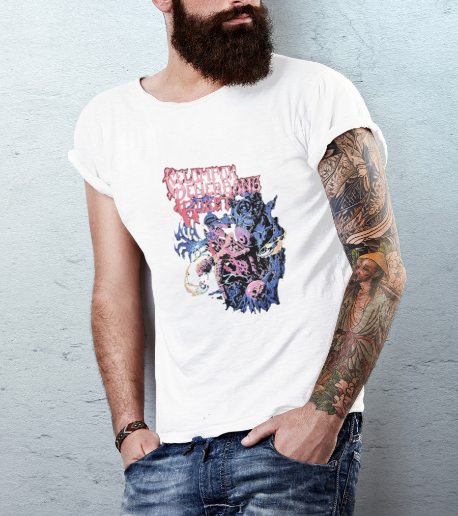 Kelompok Penerbang Roket Space Rage Psychedelic Monster T-Shirt
