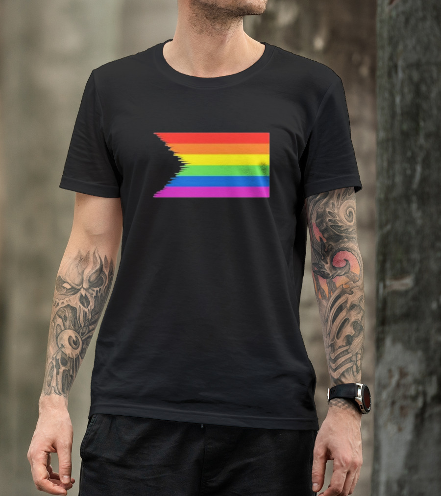 Pride Restored Flag Distorted Rainbow Bands T-Shirt