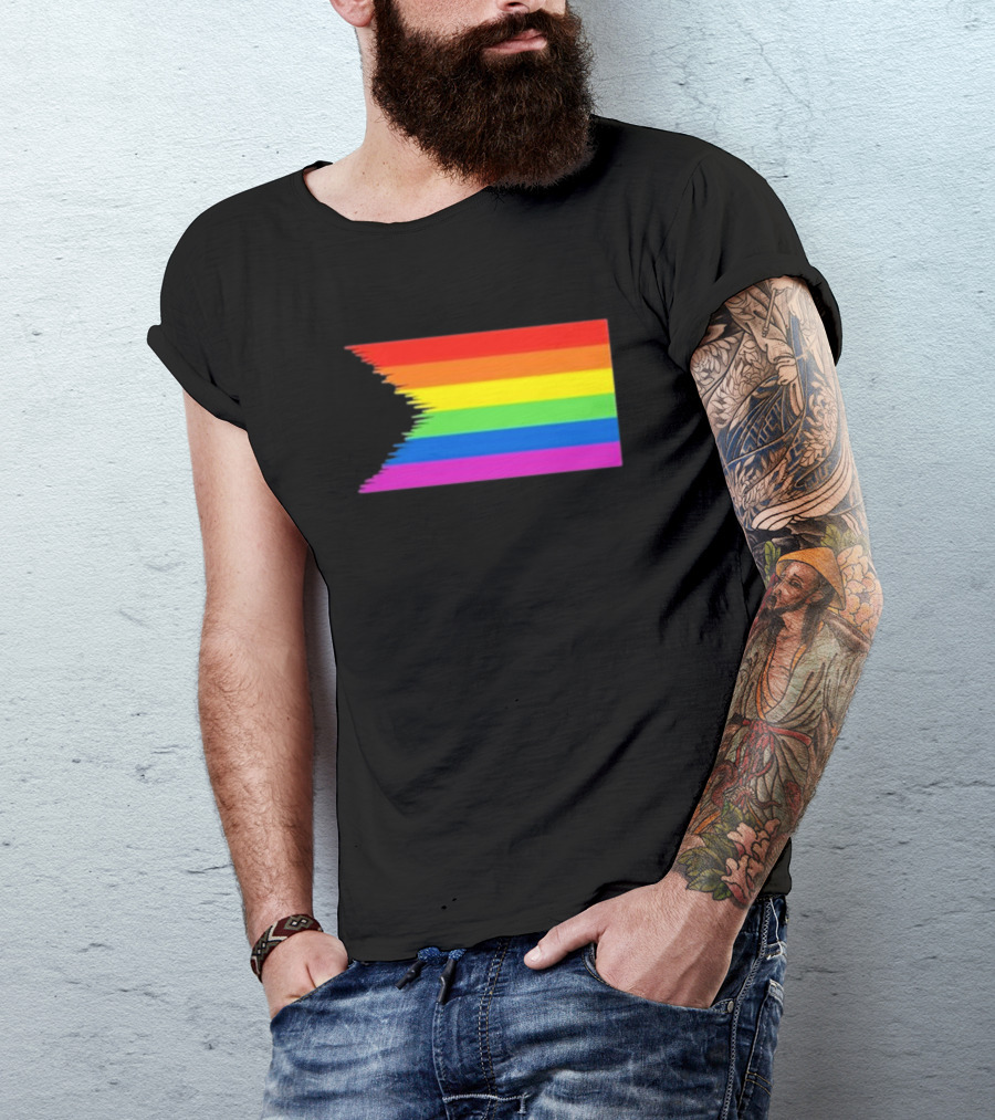 Pride Restored Flag Distorted Rainbow Bands T-Shirt