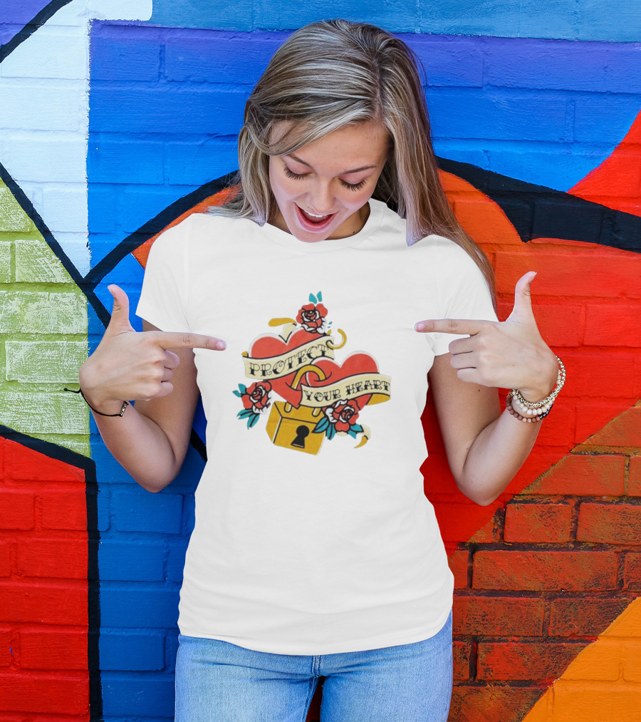 Protect Your Heart Tattoo Roses Lock And Key Xplr T-Shirt