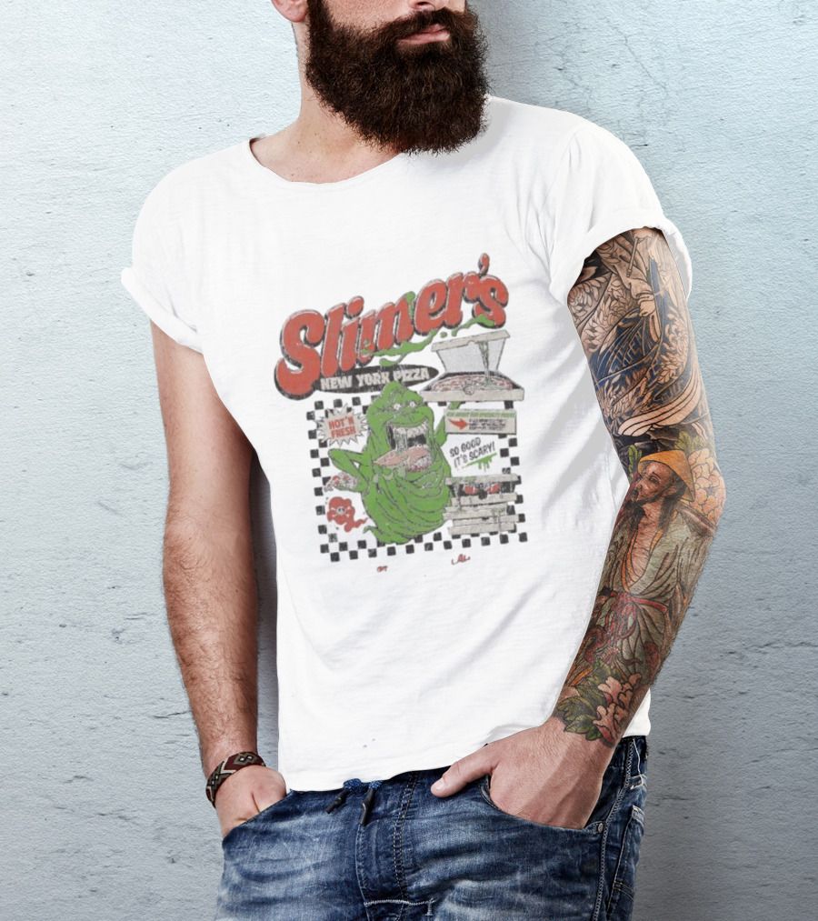 Slimer's New York Pizza Hot Fresh Delivery So Good It's Scary T-Shirt
