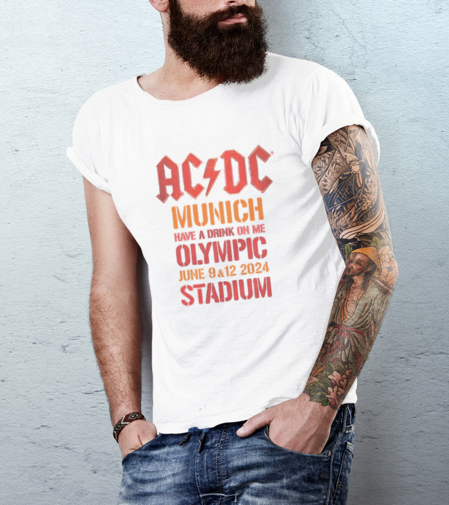 ACDC Munich Have A Drink On Me Olympic Stadium June 9 12 T-Shirt