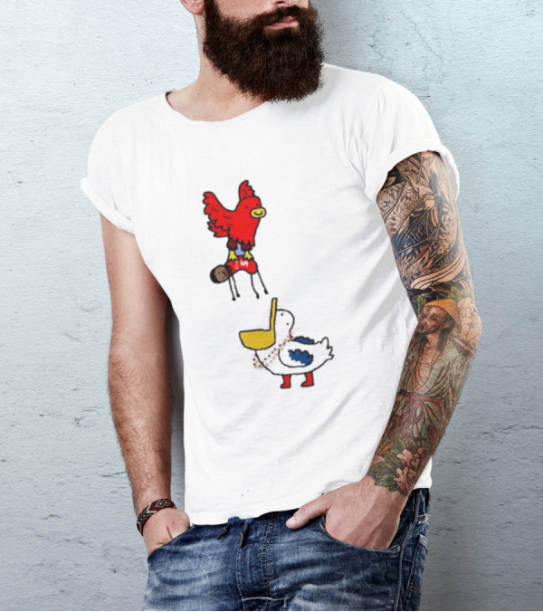 Atlanta Hawks Trade Dejounte Murray Featuring Cartoon Red Hawk Flying Over Pelican T-Shirt