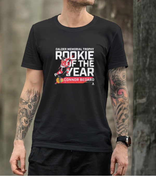 Connor Bedard Calder Memorial Trophy Rookie Of The Year 98 Chicago Blackhawks T-Shirt