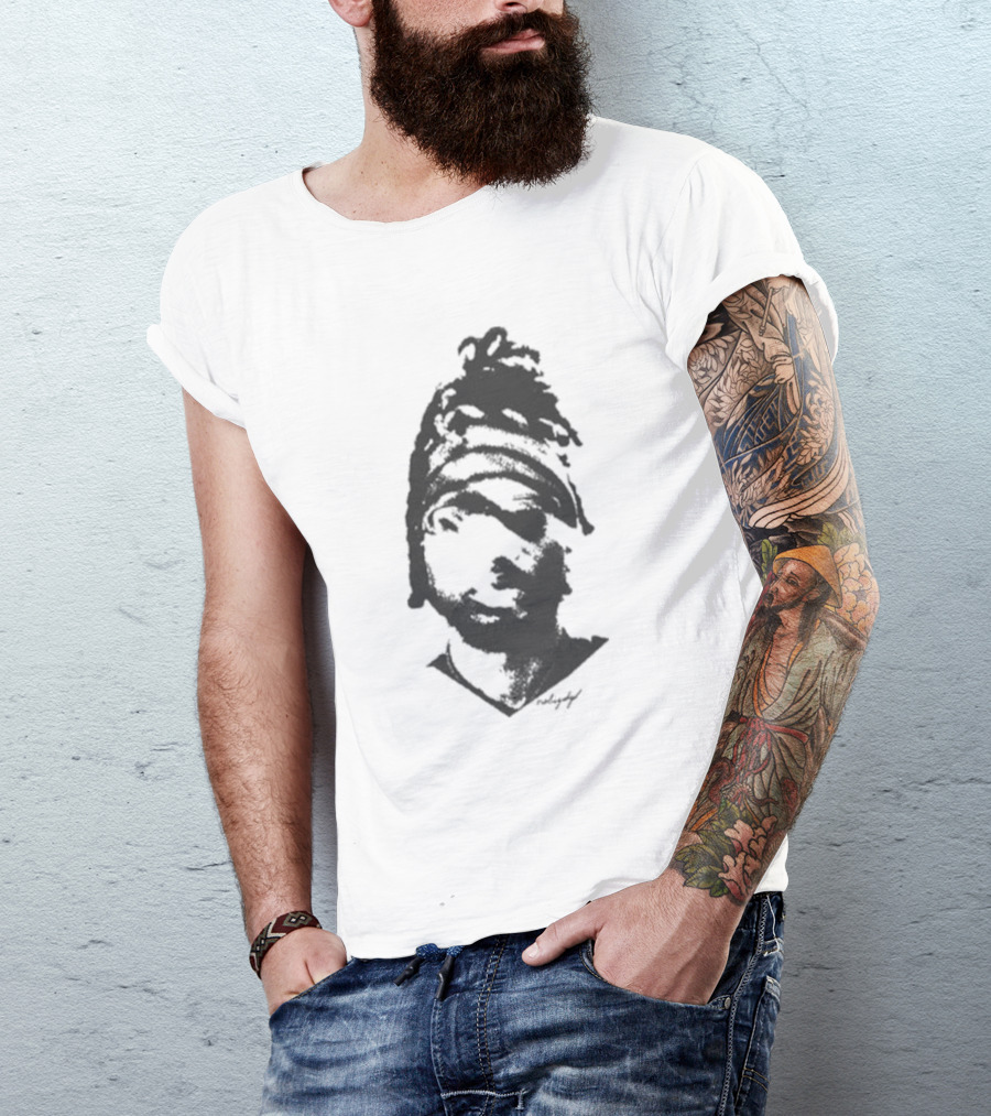 Nobigdyl. Monochrome Silhouette Face T-Shirt