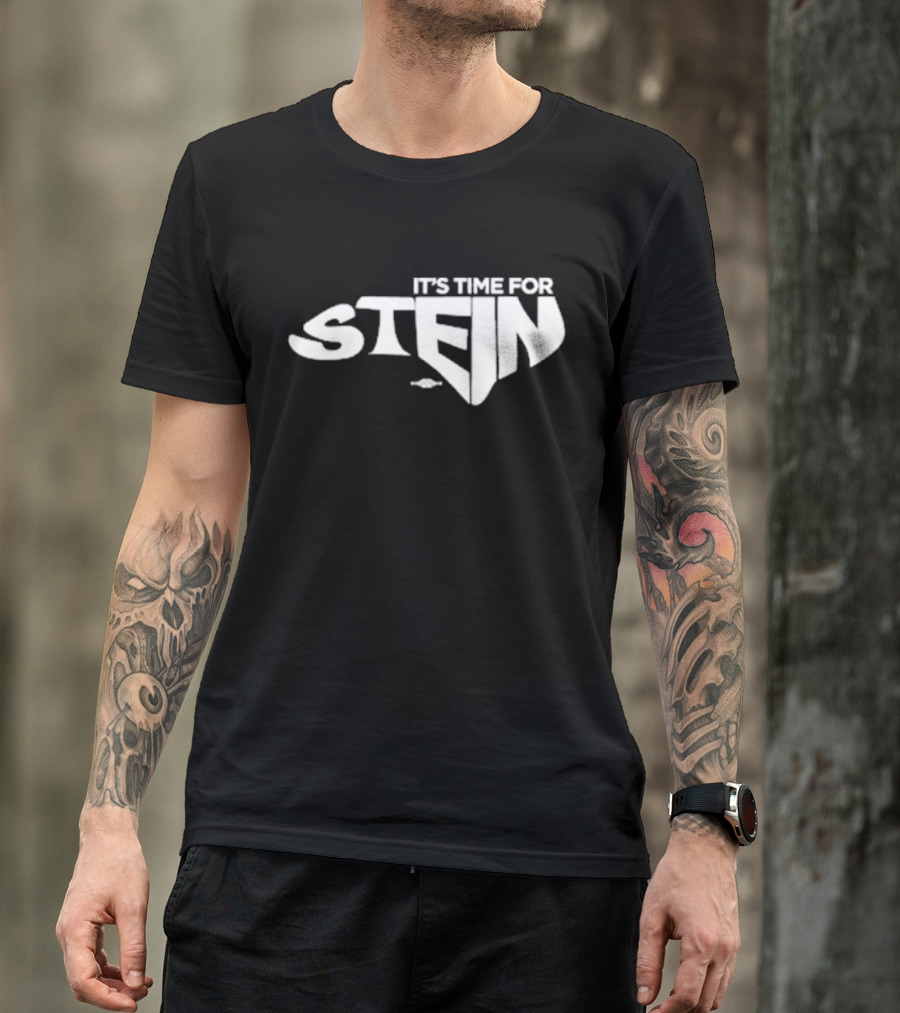 IT’S TIME FOR STEIN Classic Superhero Inspired Bold Lettering T-Shirt