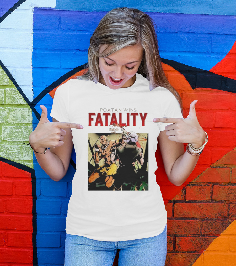 Poatan Wins Fatality Comic Style Fight Scene T-Shirt