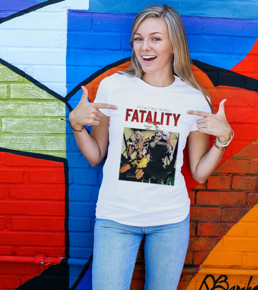 Poatan Wins Fatality Comic Style Fight Scene T-Shirt
