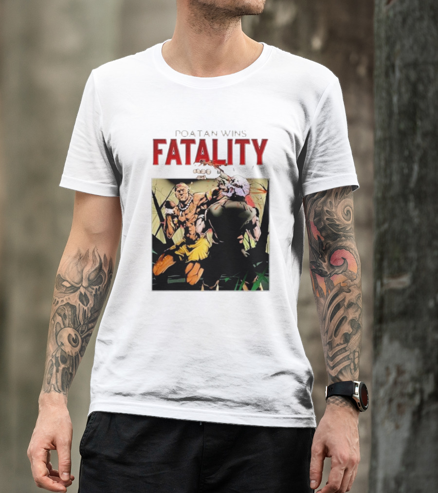 Poatan Wins Fatality Comic Style Fight Scene T-Shirt