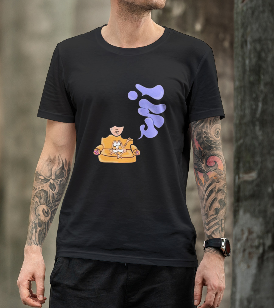 Umi Sitting On Couch With Whoisumi Stylized Smoke T-Shirt