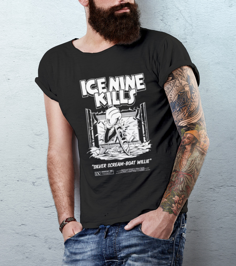 ICE NINE KILLS Silver Scream-Boat Willie IX Merchandise T-Shirt