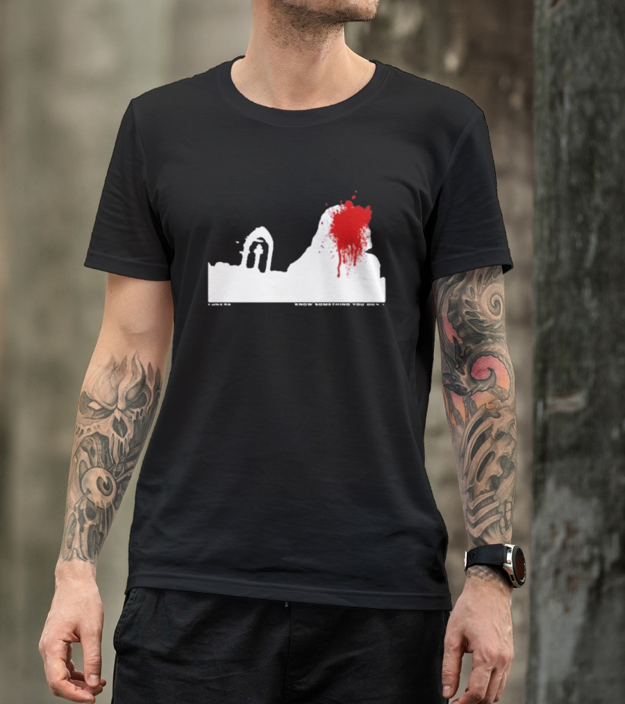 Siqaeda Funeral I Know Something You Don’t Red Splatter Archway Scene T-Shirt