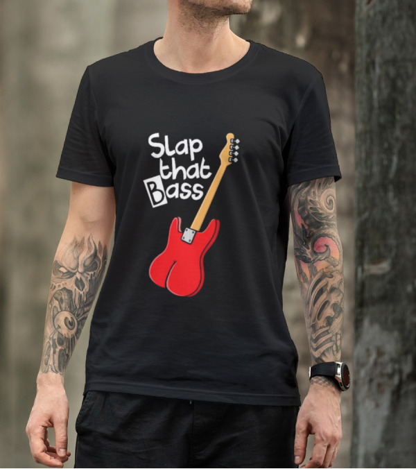 Slap That Bass Red Electric Guitar T-Shirt