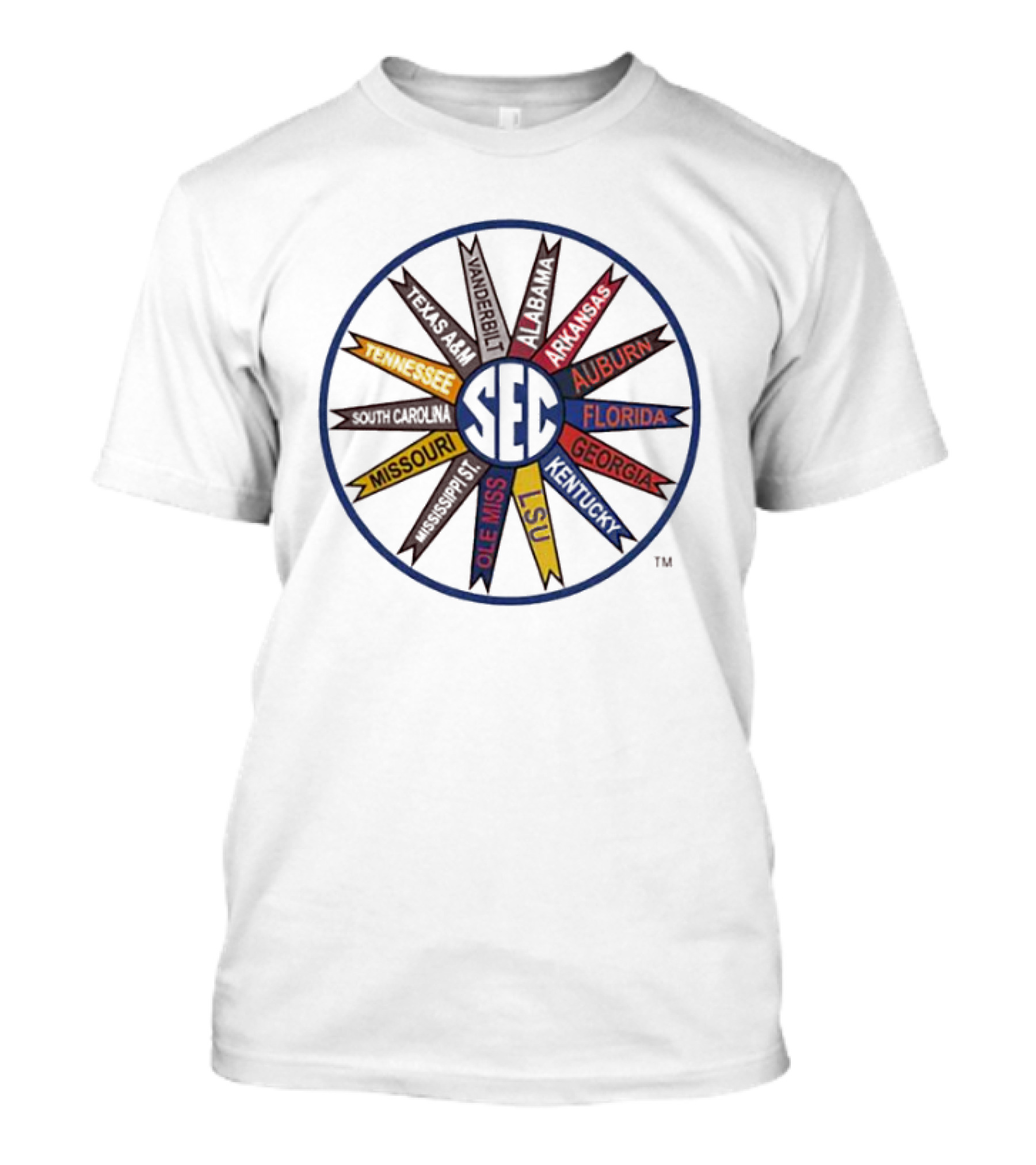 Southeastern Conference SEC Team Names Throwback Pinwheel T-Shirt