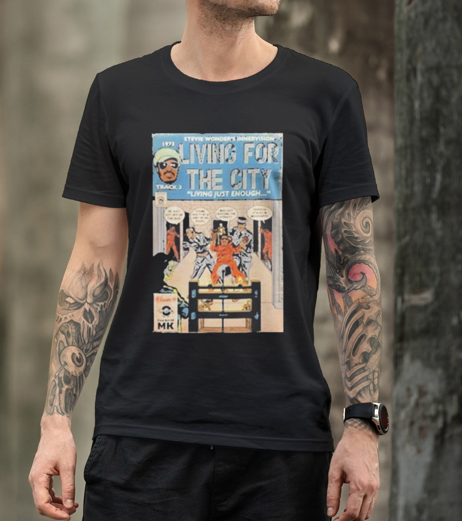 1973 Stevie Wonder's Innervision Living For The City Track 3 Comic T-Shirt
