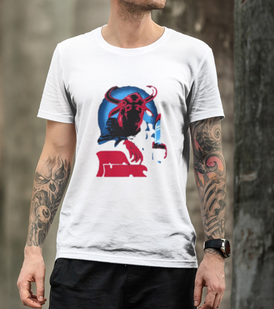 Papa Meat Cyber Bully Cow With Knife Dark Humor T-Shirt