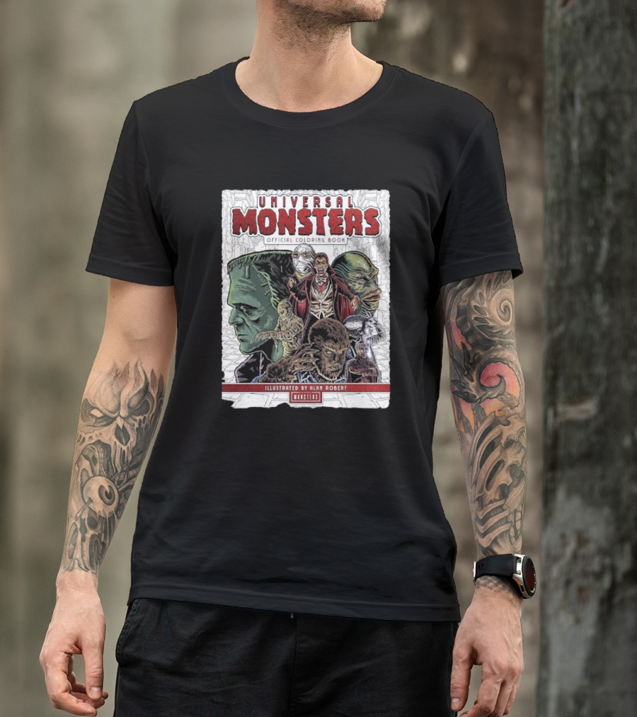 Universal Monsters Illustrated By Alan Robert Coloring Book T-Shirt