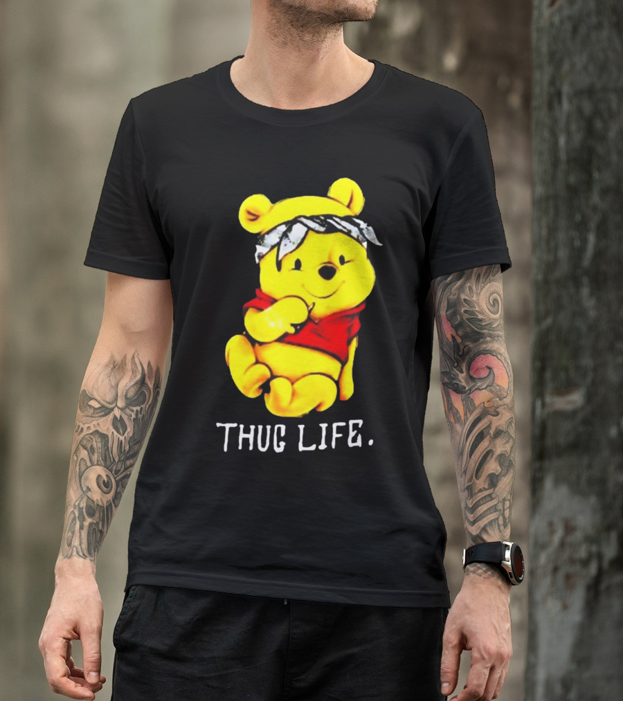 Rare Winnie The Pooh Thug Life Bandana T-Shirt