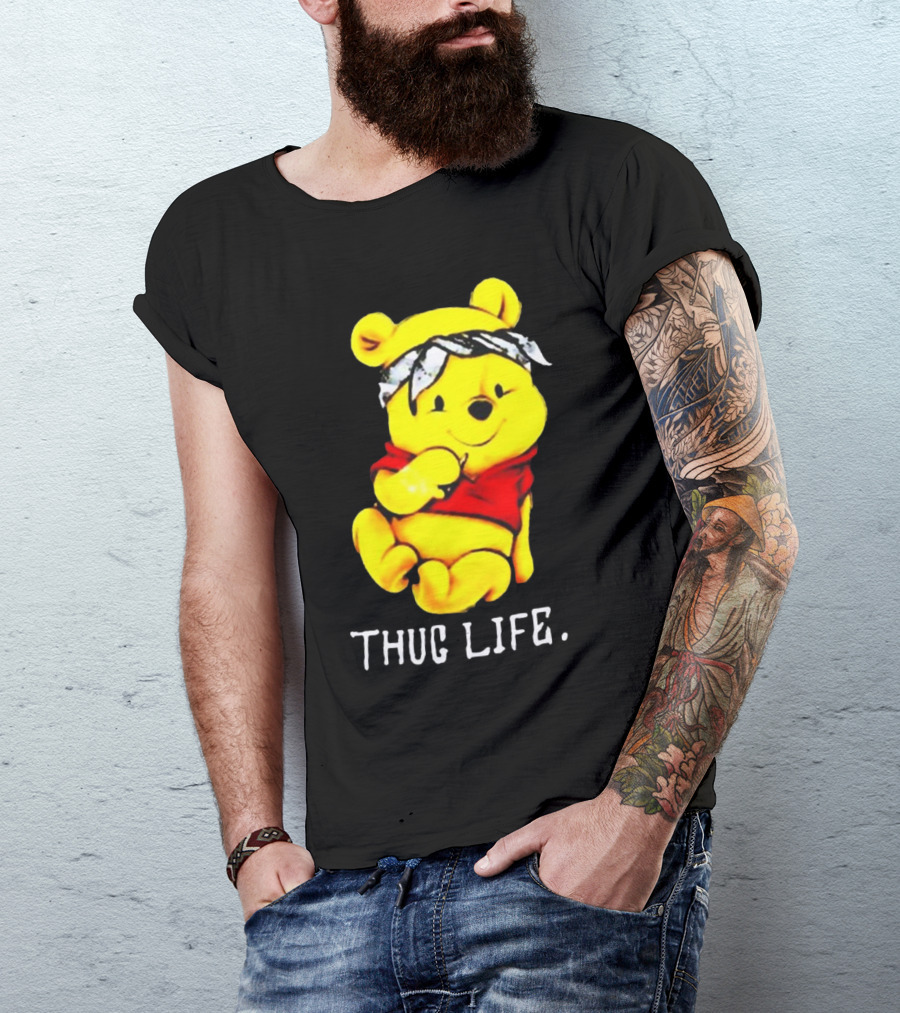 Rare Winnie The Pooh Thug Life Bandana T-Shirt