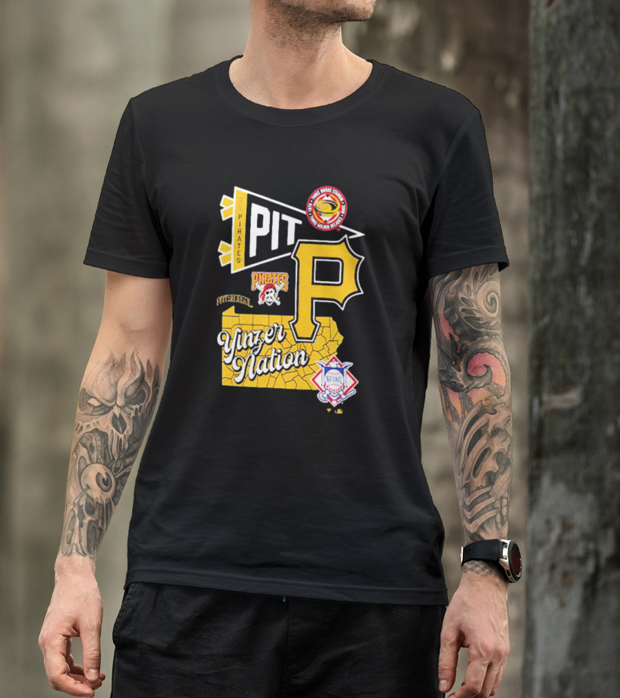 Pittsburgh Pirates PIT Logo Yinzer Nation Medical Firefighters Union T-Shirt