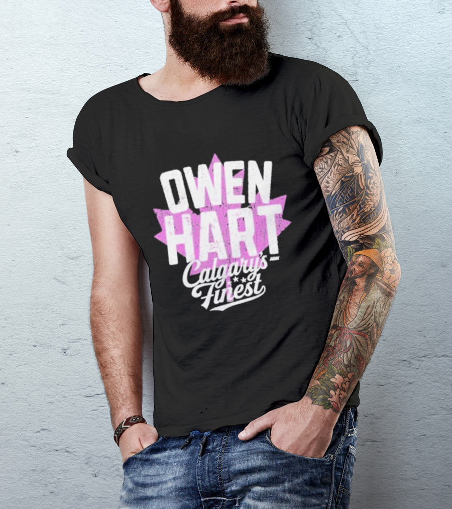 Owen Hart Calgary’s Finest Maple Leaf T-Shirt