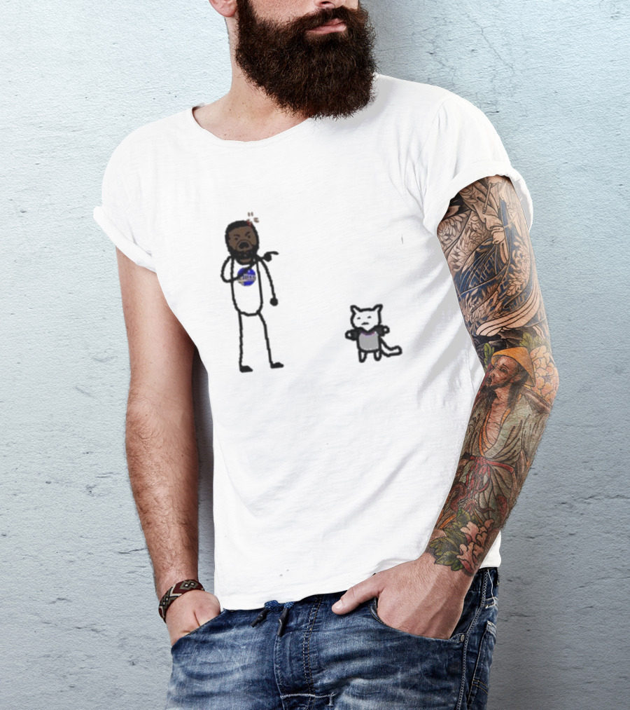 Draymond Basketball Angry Stick Figure With Paint Wearing Cat T-Shirt