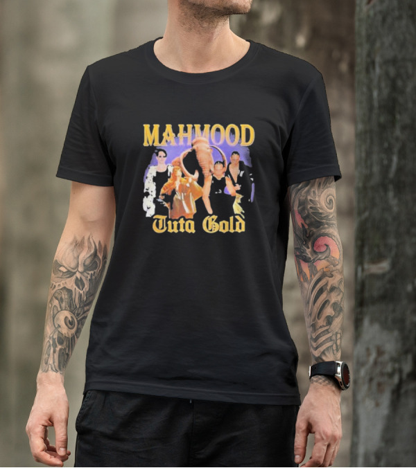 MAHMOOD Tuta Gold Elephant And Figures Collage T-Shirt
