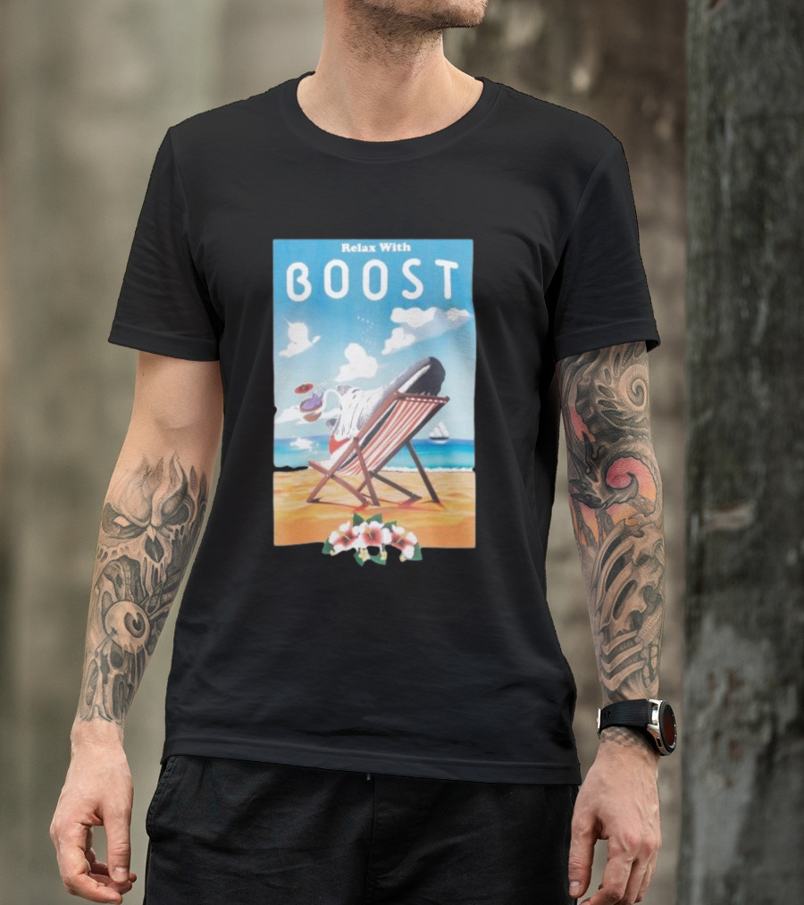 Relax With Boost Ultra Boost Beach Chair Scene T-Shirt