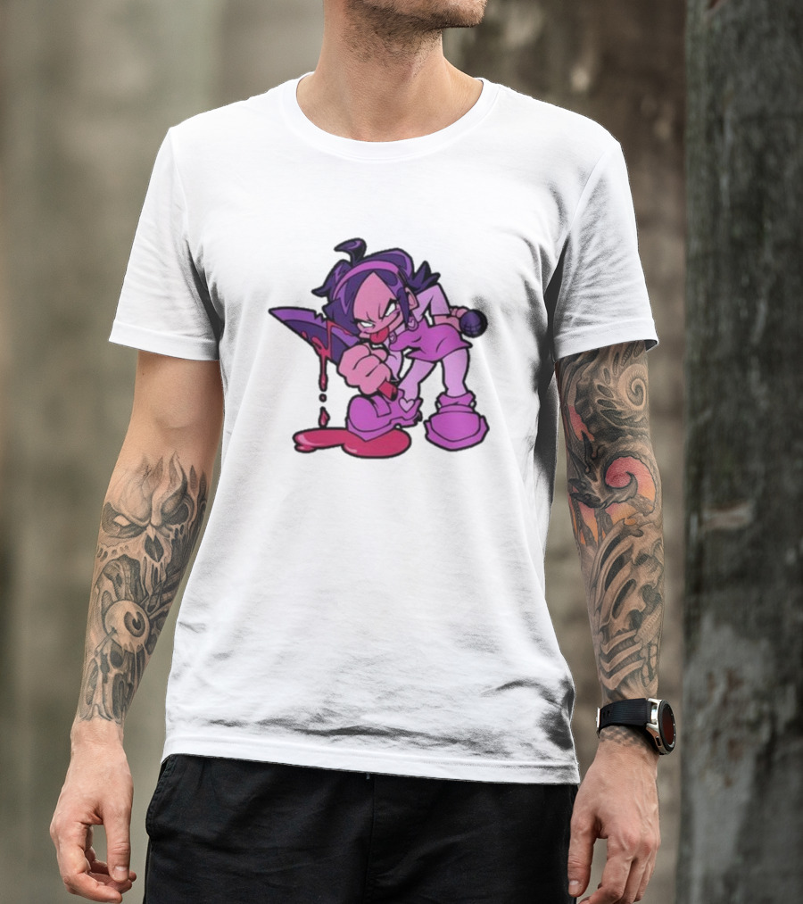 Friday Night Funkin' Nene Holding Microphone And Bloodied Knife T-Shirt