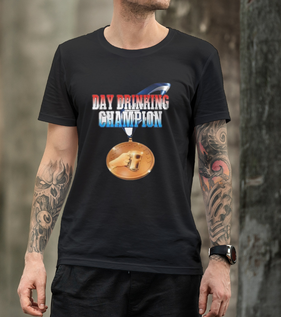 Middleclassfancy Day Drinking Champion Medal With Beer Glass T-Shirt