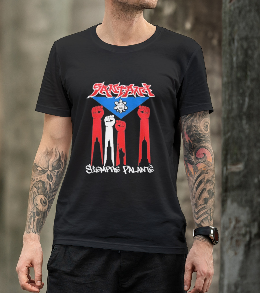 Santa Siempre Palantè Puerto Rican Flag Fists Revolution T-Shirt