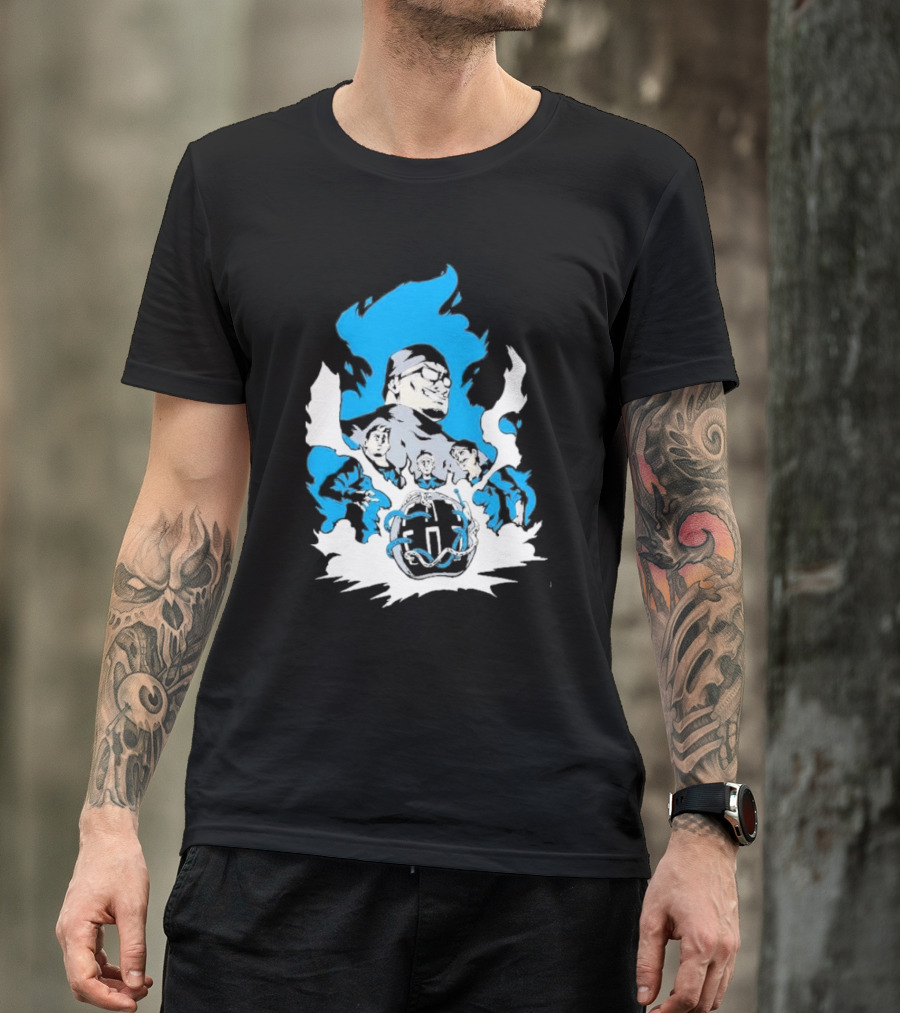 Mega64 Master Collection Featuring Iconic Characters And Explosive Blue T-Shirt