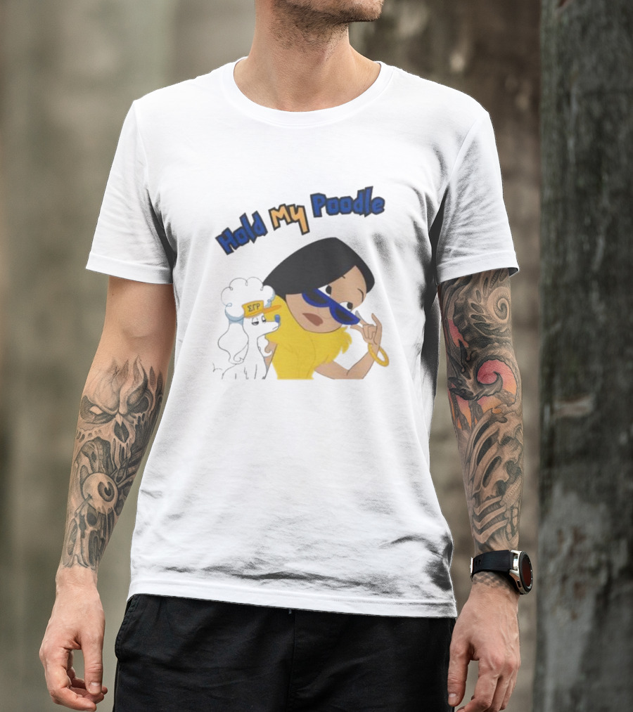 Hold My Poodle SGR Animated Character With Glasses T-Shirt
