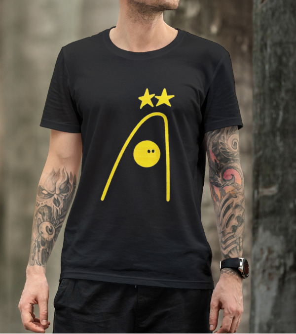 Dandies Badge Fitbatweets Yellow Stars Icon With Curve And Circle T-Shirt