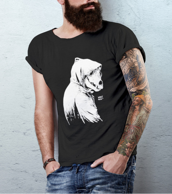 Massive Faceart What Mask Hooded Skull T-Shirt