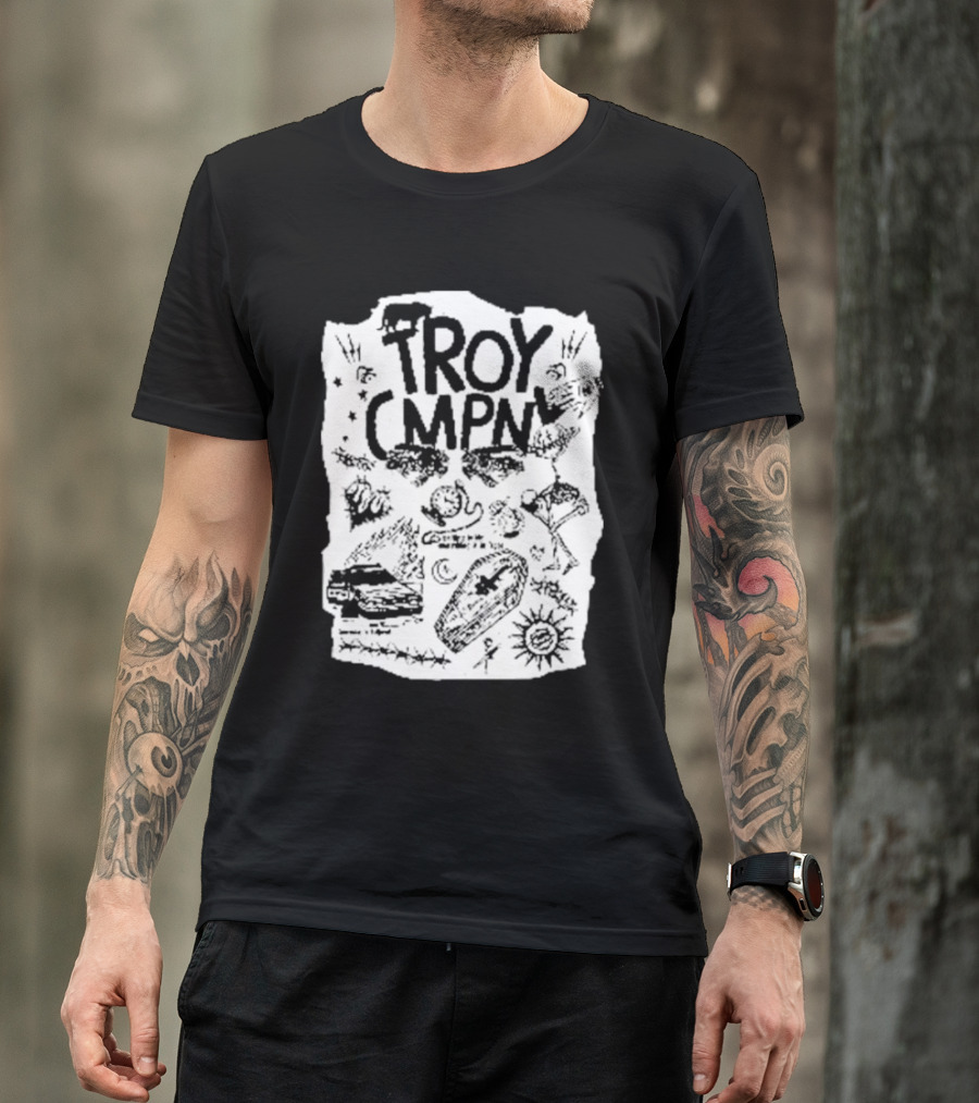 Troy CMPN Mineral Blue Death Can Come Anytime Ds 2447 Coffin Sun Stars Moon T-Shirt