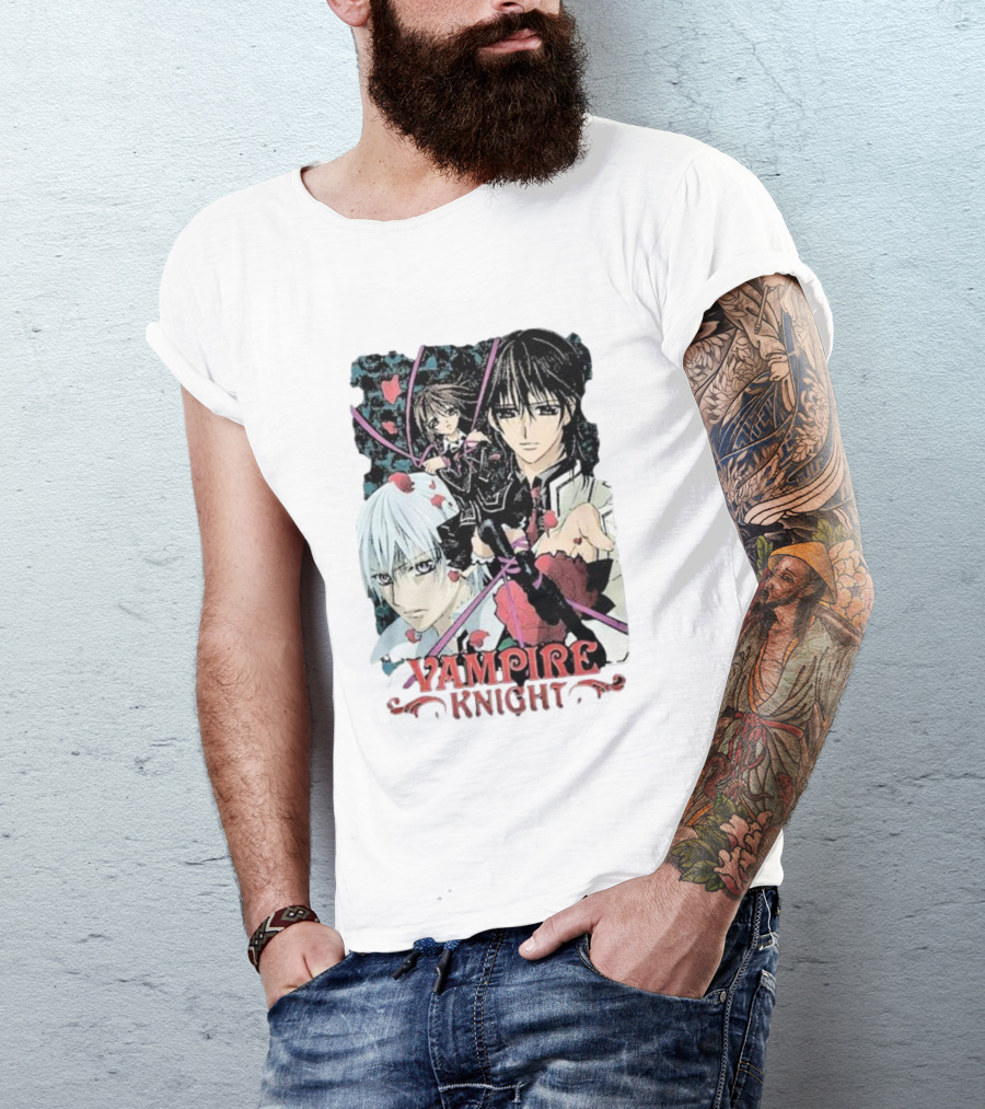 Vampire Knight Lovers Anime Characters Roses And Hearts T-Shirt