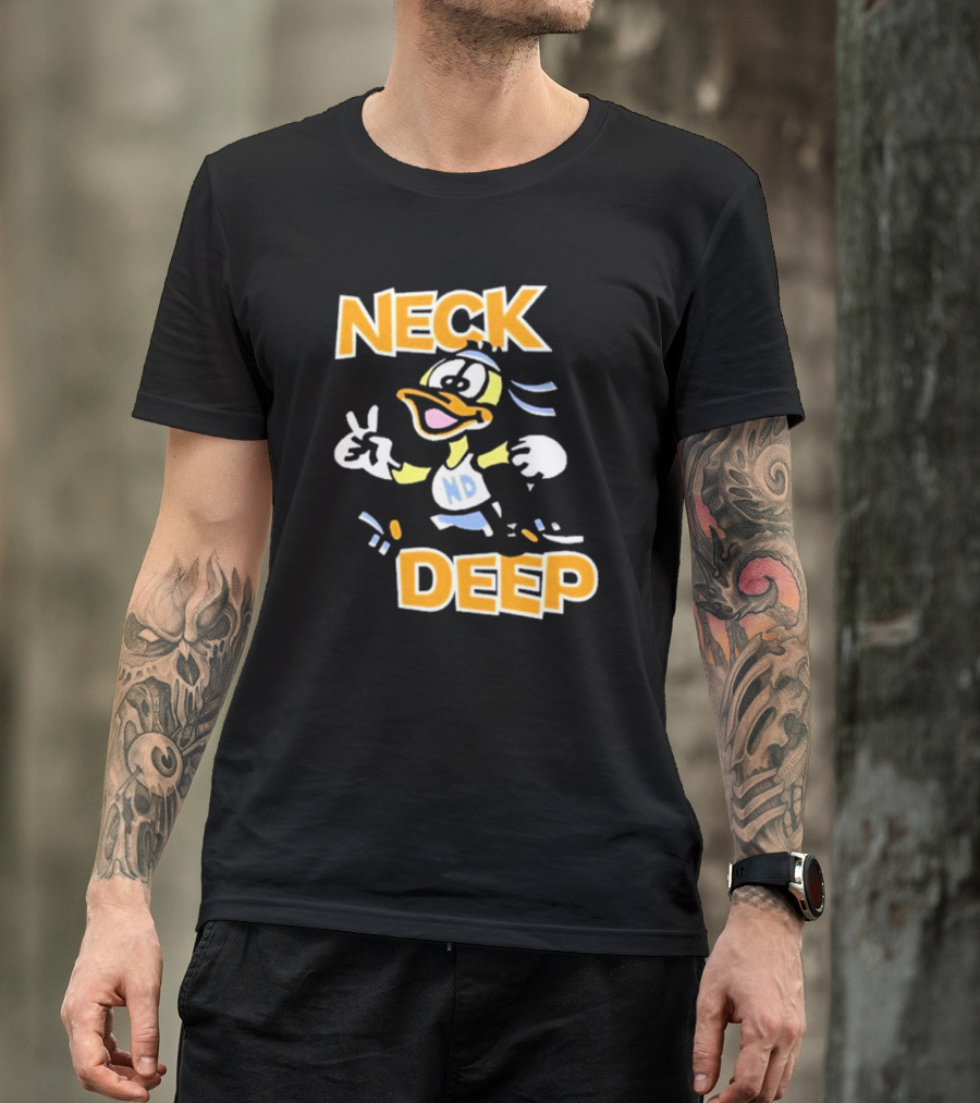 Neck Deep Duck ND Peace Sign Retro Basketball Style T-Shirt