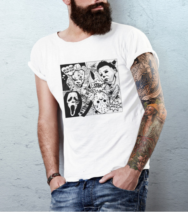 Horror Icons Mashup: We All Float Down Here Answer The Phone Stab Oh Oh Oh Wh Wh Wh T-Shirt