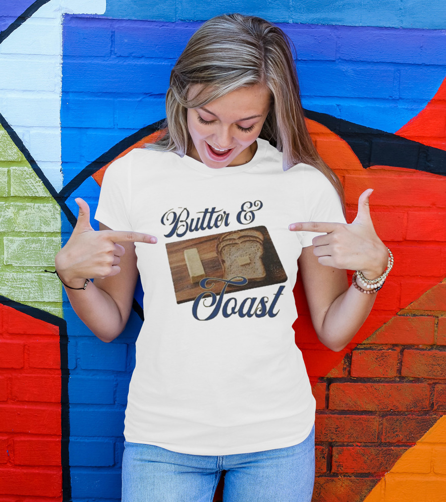Middleclassfancy Butter And Toast Bread Slice With Butter Block T-Shirt