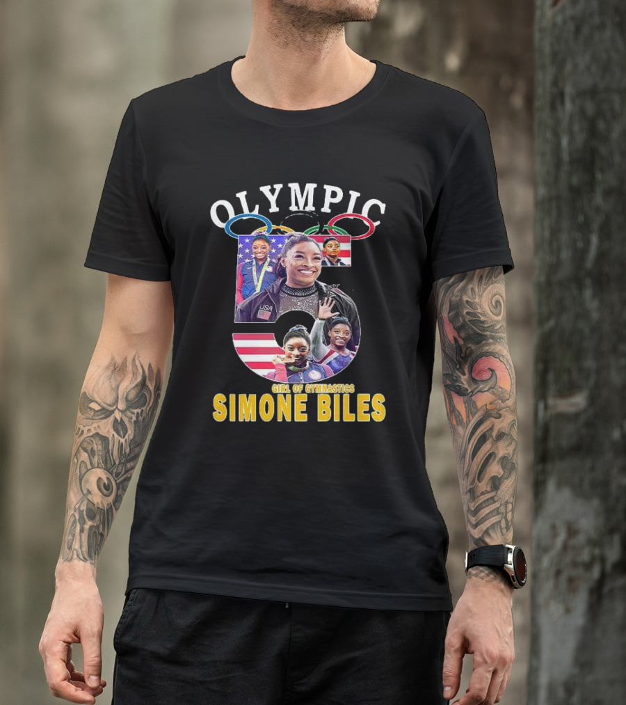 Olympic Five Rings Girl Of Gymnastics Simone Biles T-Shirt