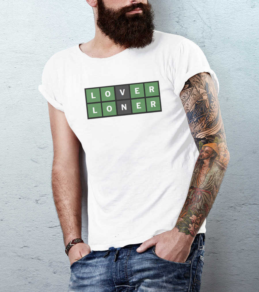 The Wolves Lover Loner Word Game Puzzle Blocks T-Shirt