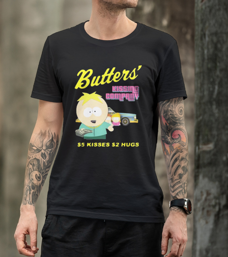 Butters' Kissing Company $5 Kisses $2 Hugs South Park Character T-Shirt